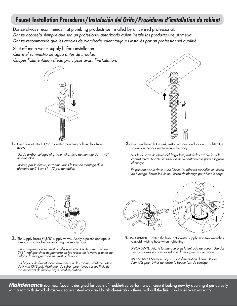 Danze D231558 - Installation Manual User Manual | Page 2 / 5