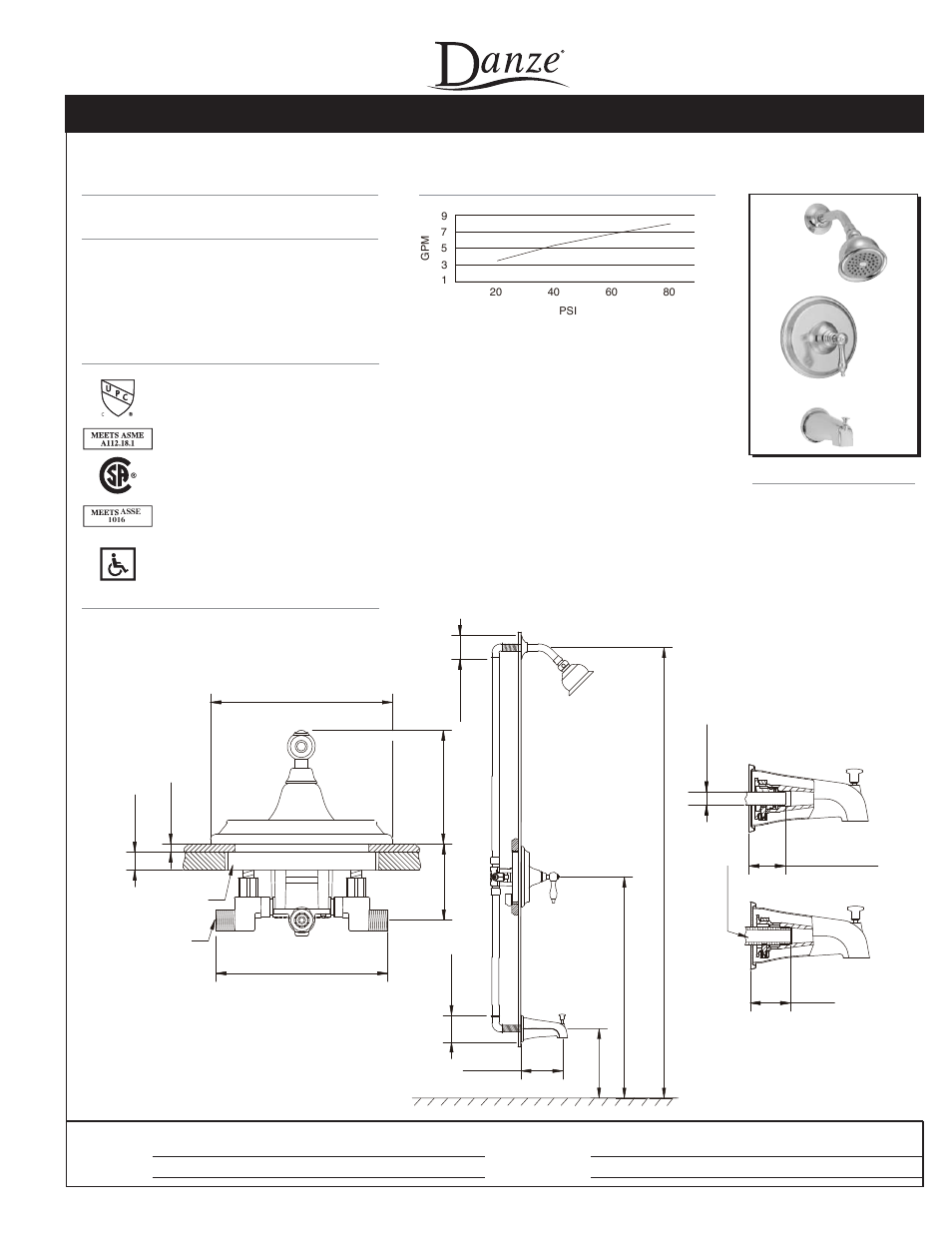 Danze D510040 - Spec Sheets User Manual | 2 pages