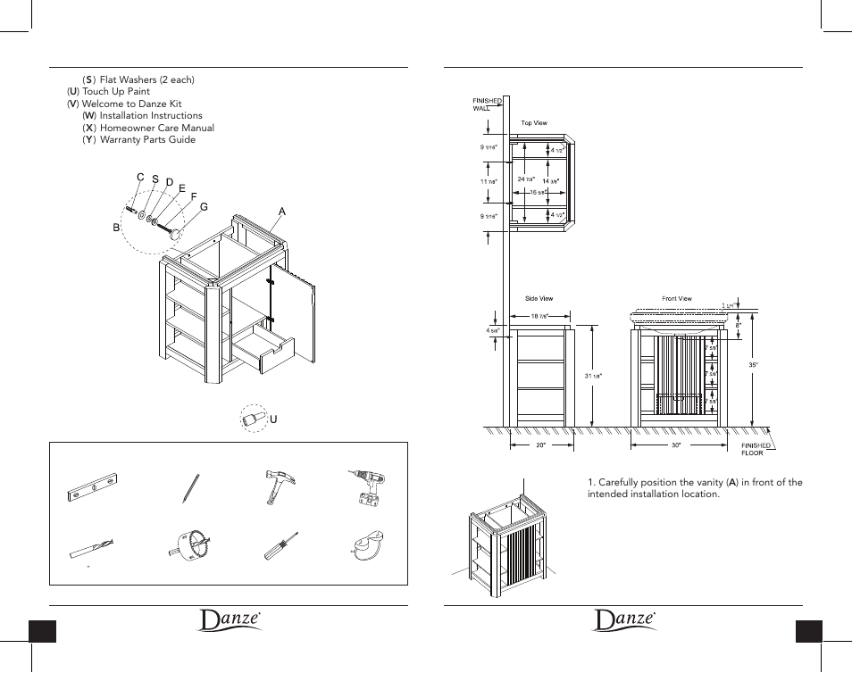 Installation instructions, Product dimensions, Tools required | Danze DF022130 - Installation Manual User Manual | Page 3 / 12