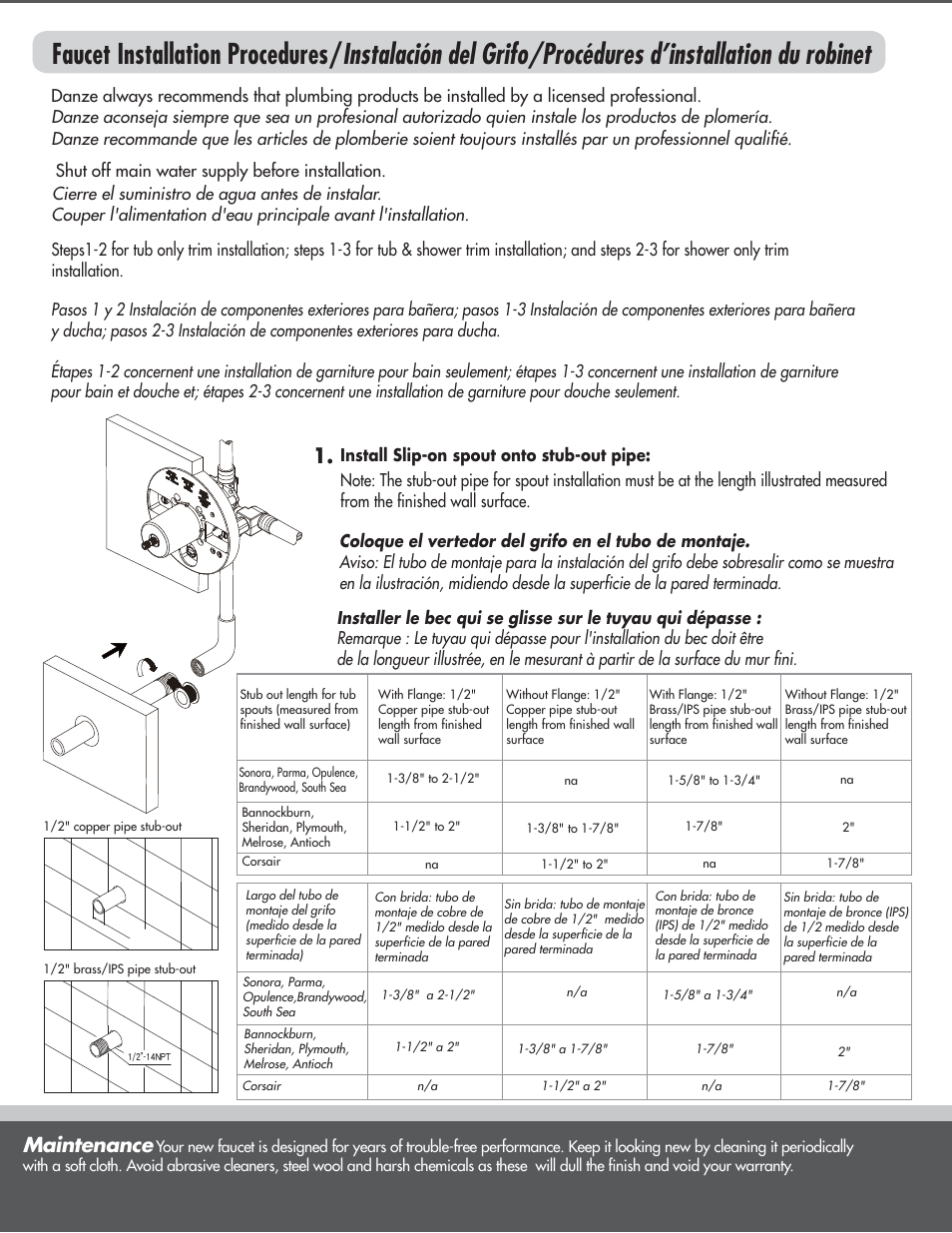 Maintenance | Danze D510050 - Installation Manual User Manual | Page 2 / 6