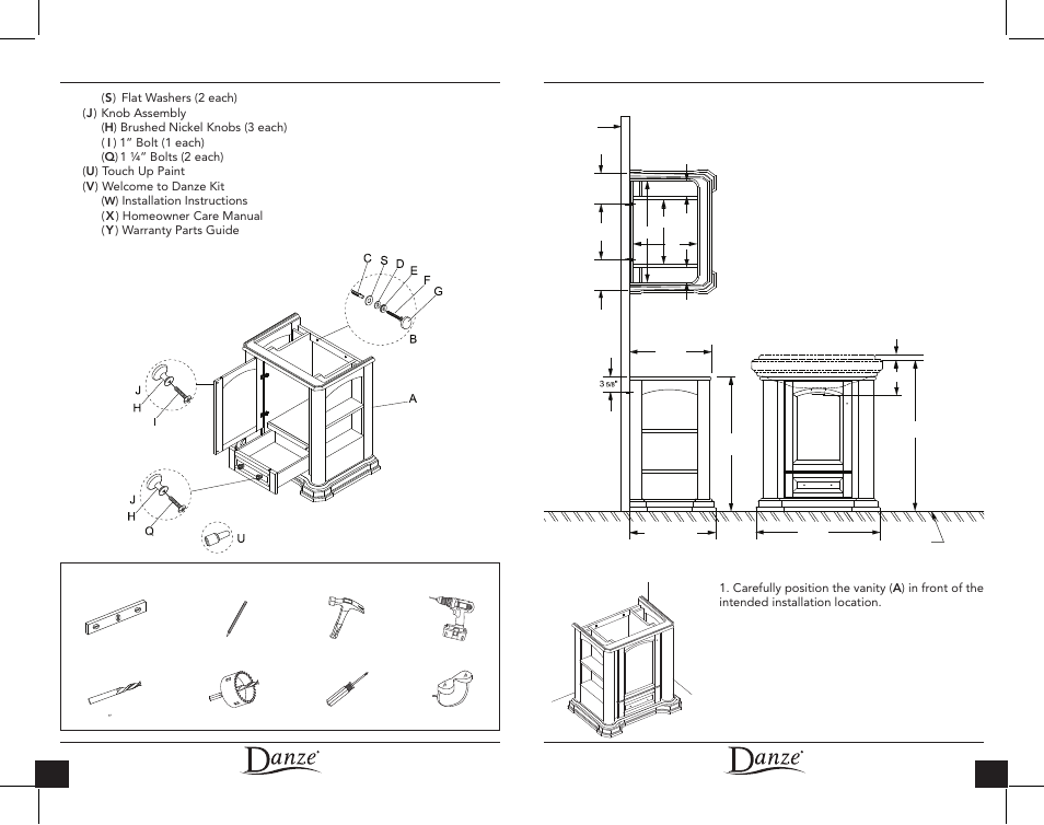 Installation instructions, Product dimensions, Tools required | Danze DF022230 - Installation Manual User Manual | Page 3 / 12