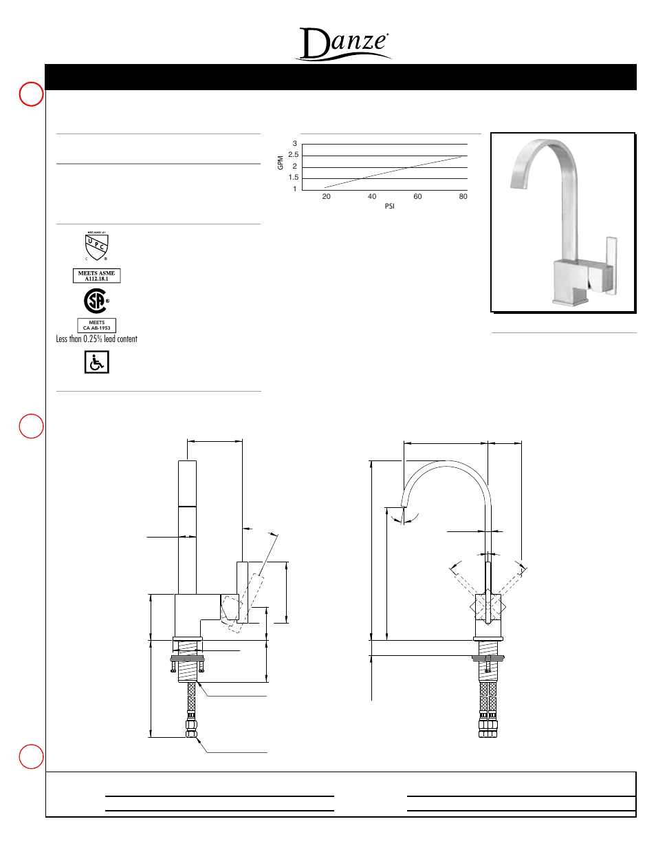 Danze D151544 - Spec Sheets User Manual | 1 page