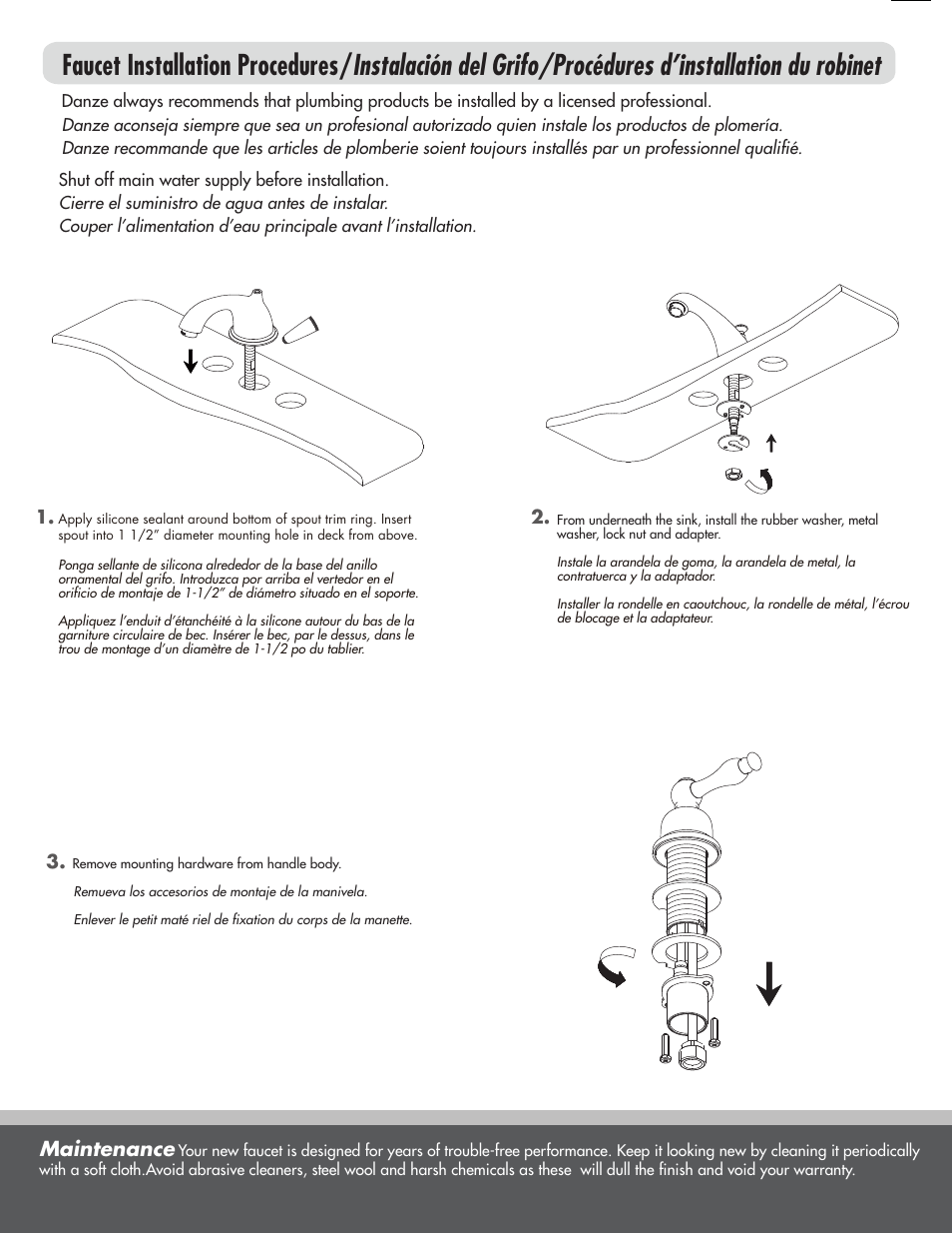 Maintenance | Danze D304055 - Installation Manual User Manual | Page 2 / 7