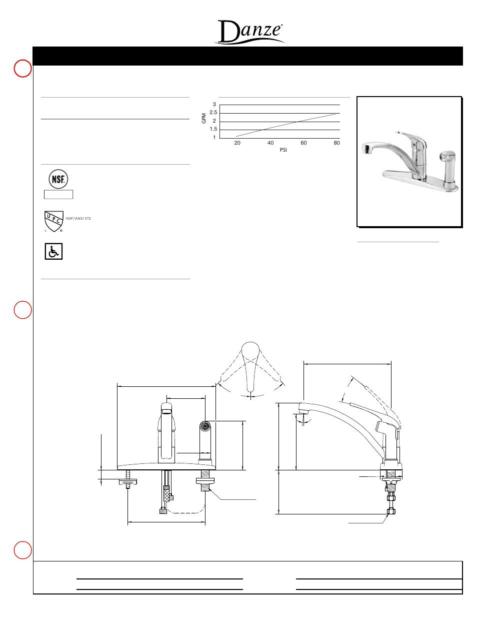 Danze D405612_Т - Spec Sheets User Manual | 1 page