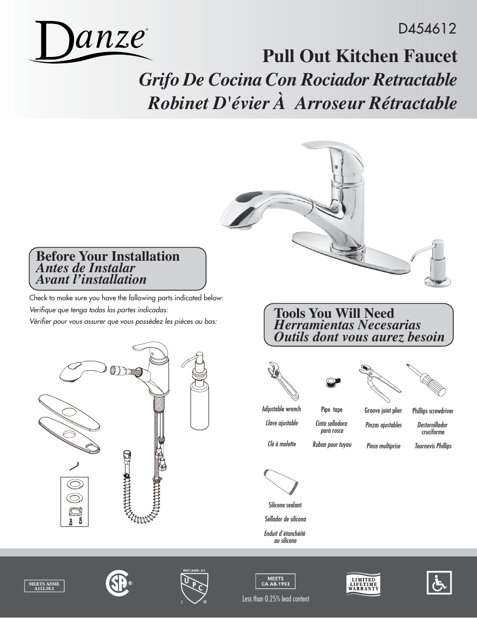 Danze D454612 - Installation Manual User Manual | 7 pages
