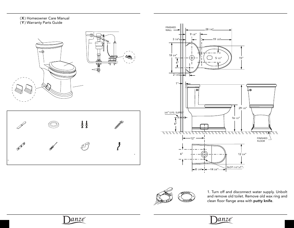 Installation instructions, Product dimensions, Tools required | Danze DC011223 - Installation Manual User Manual | Page 3 / 11