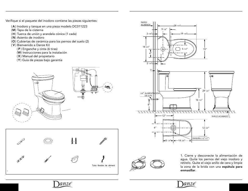 Antes de la instalación, Herramientas necesarias | Danze DC011223 - Installation Manual User Manual | Page 6 / 11