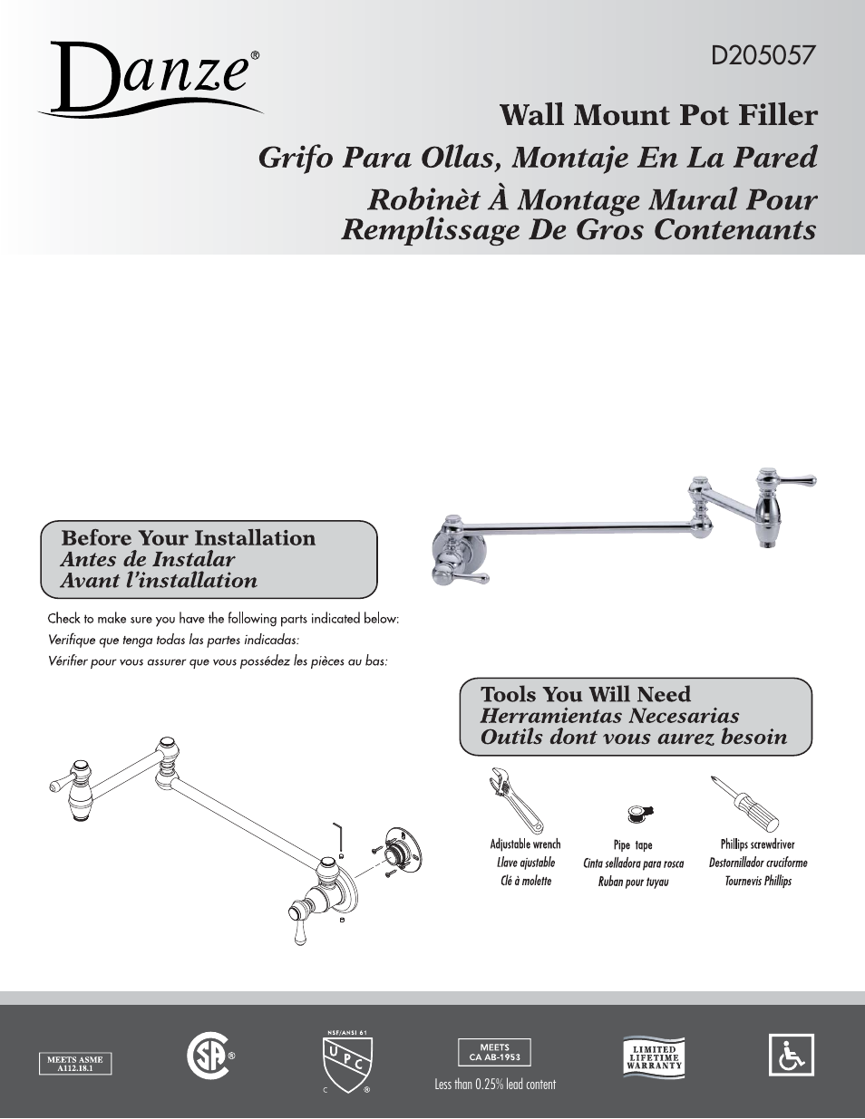 Danze D205057 - Installation Manual User Manual | 3 pages