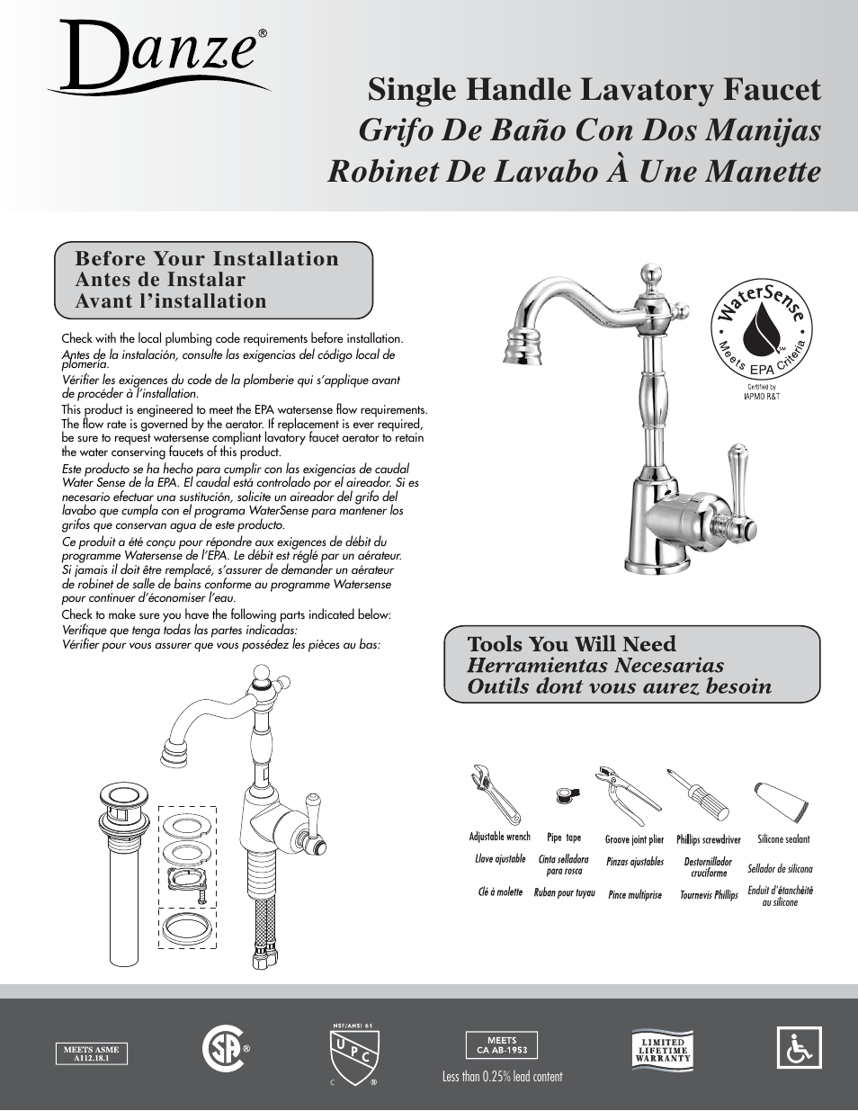 Danze D221557 - Installation Manual User Manual | 5 pages