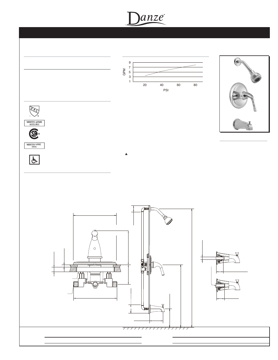 Danze D510071 - Spec Sheets User Manual | 2 pages