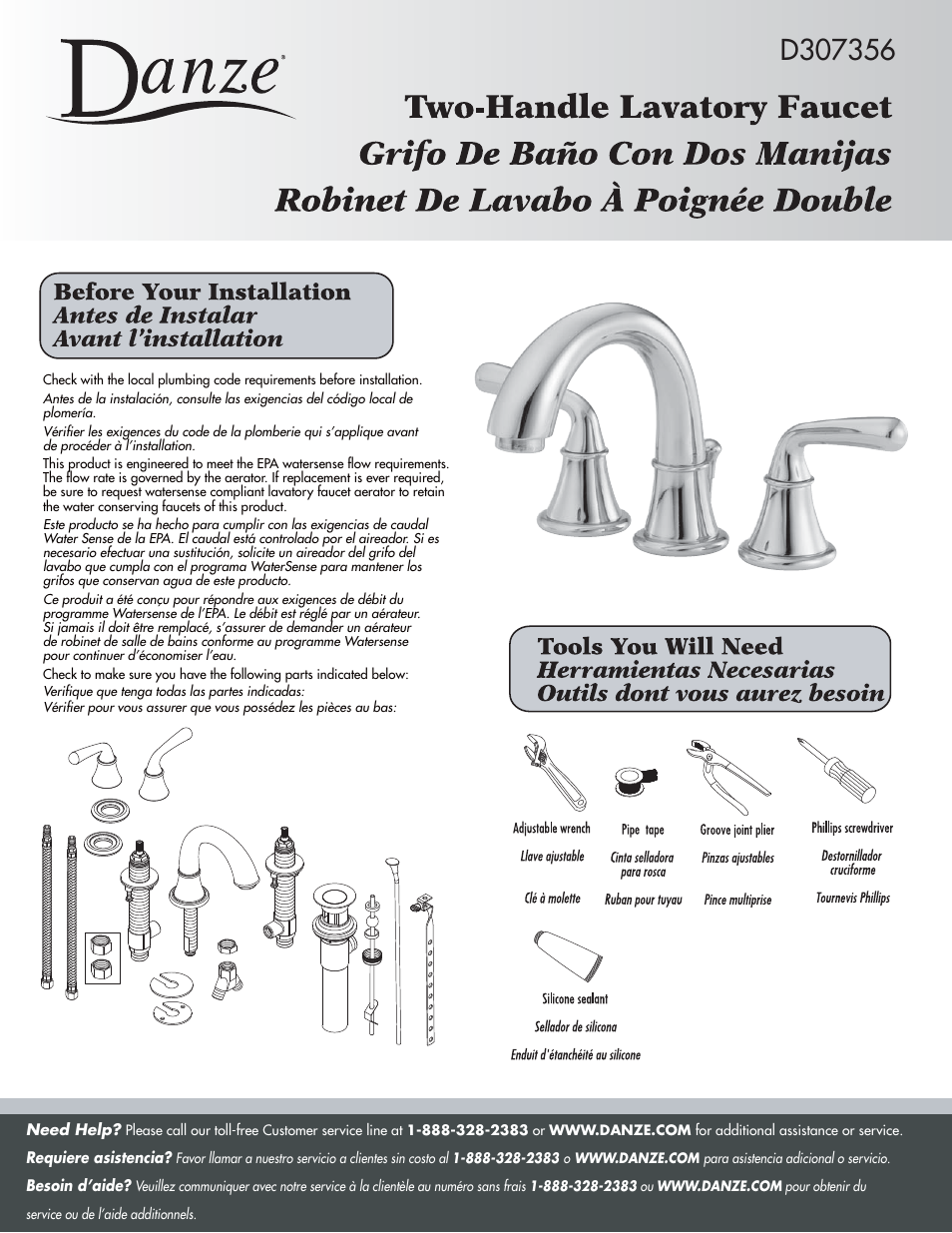Danze D307356 - Installation Manual User Manual | 6 pages