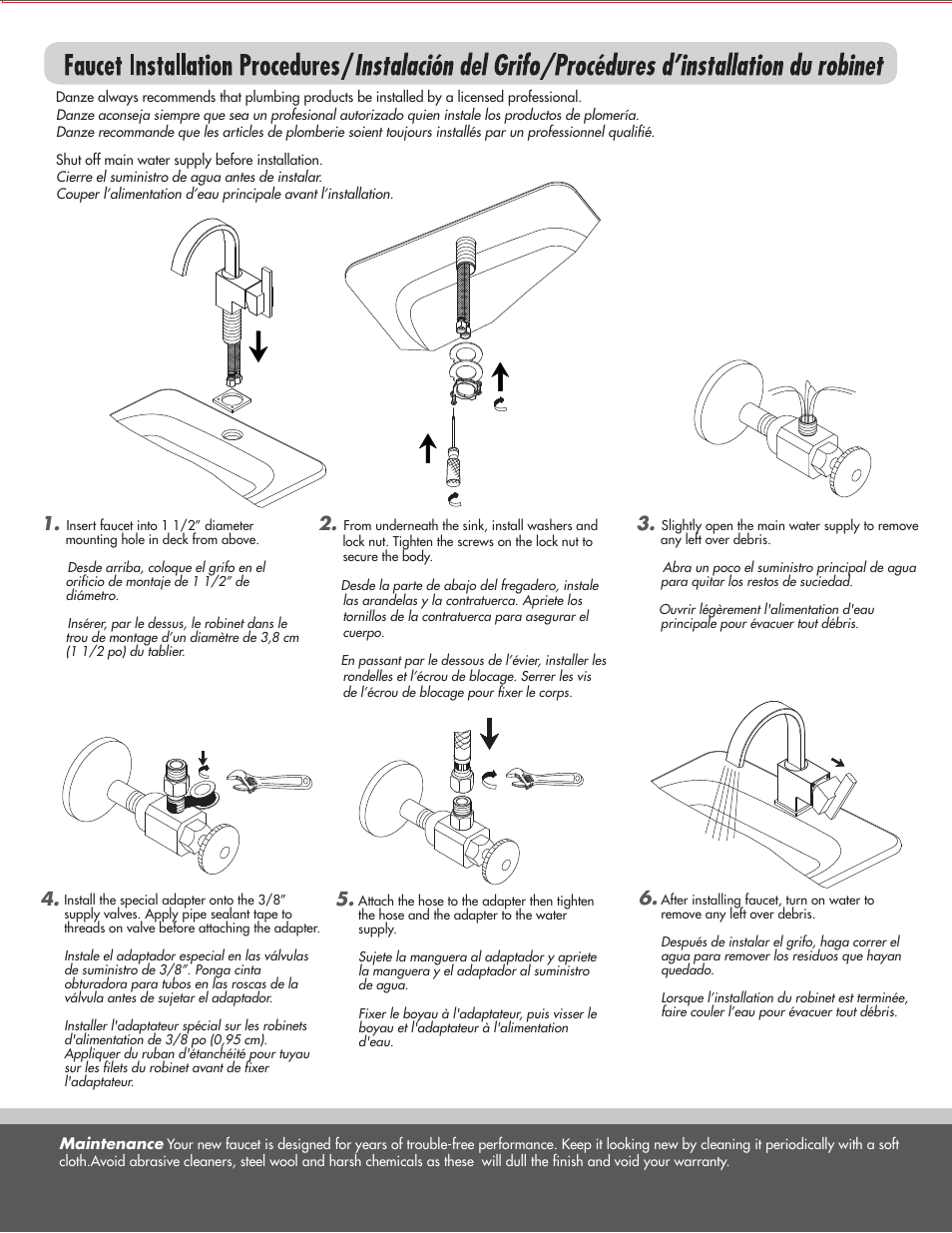 Danze D221544 - Installation Manual User Manual | Page 2 / 6