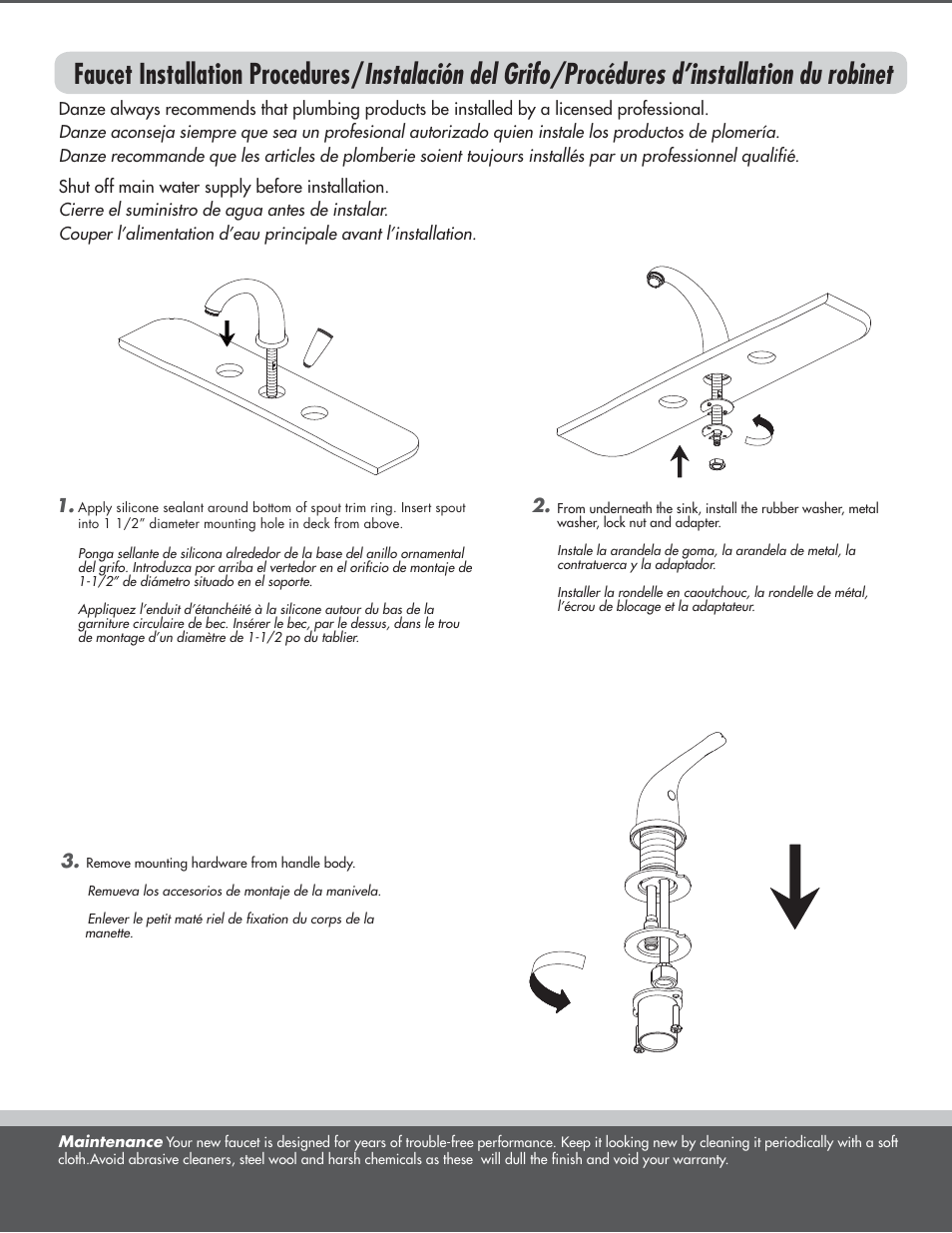 Danze D304012 - Installation Manual User Manual | Page 2 / 8