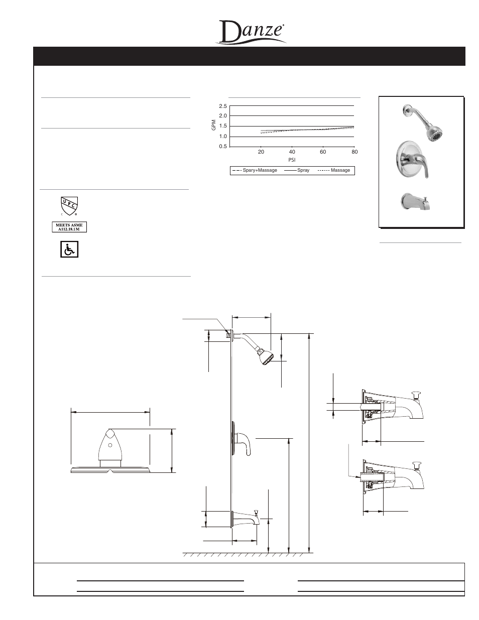 Danze D503511T - Spec Sheets User Manual | 1 page