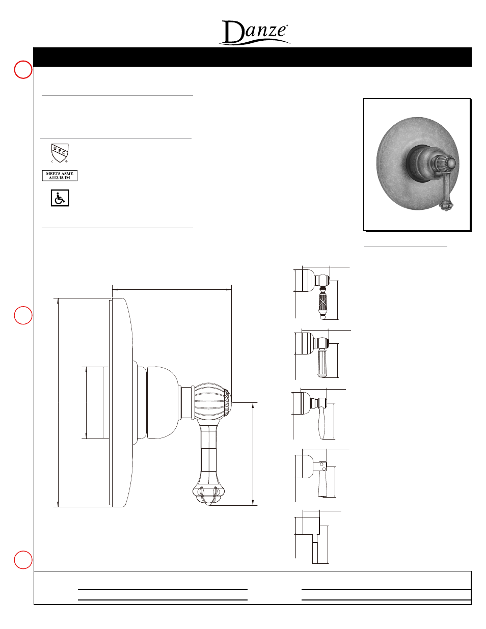 Danze SBH-3VC User Manual | 1 page