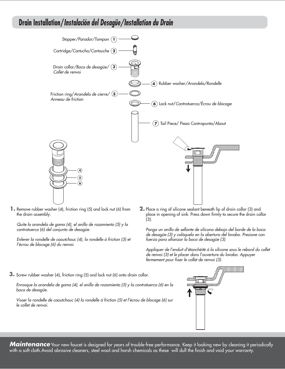 Maintenance | Danze D331544 - Installation Manual User Manual | Page 4 / 8