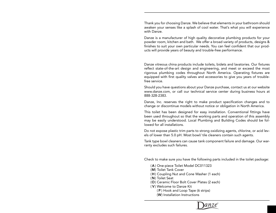 Danze DC011323 - Installation Manual User Manual | Page 2 / 11