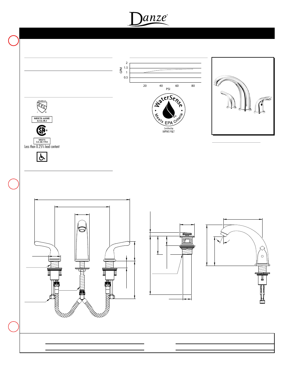 Danze D304012 - Spec Sheets User Manual | 1 page