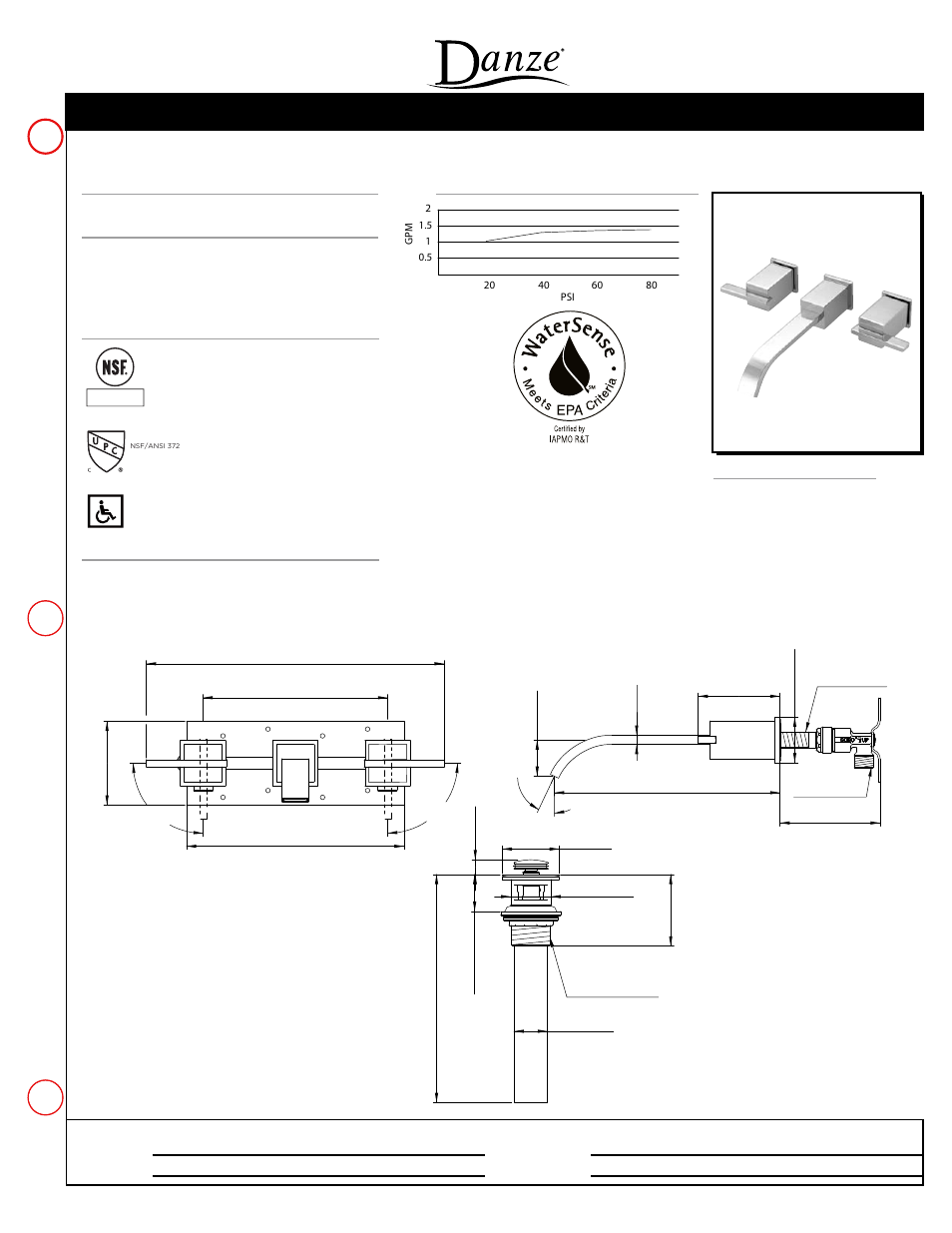 Danze D316244 - Spec Sheets User Manual | 1 page