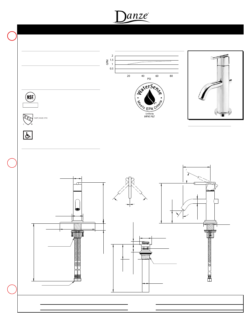 Danze D236058_Т - Spec Sheets User Manual | 1 page