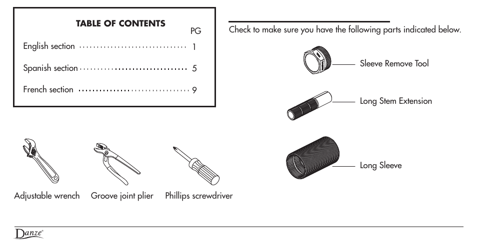 Danze D155001BT - Installation Manual User Manual | Page 2 / 13