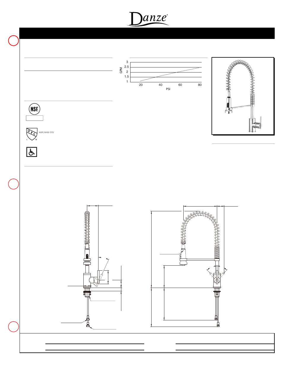 Danze D455158 - Spec Sheets User Manual | 1 page