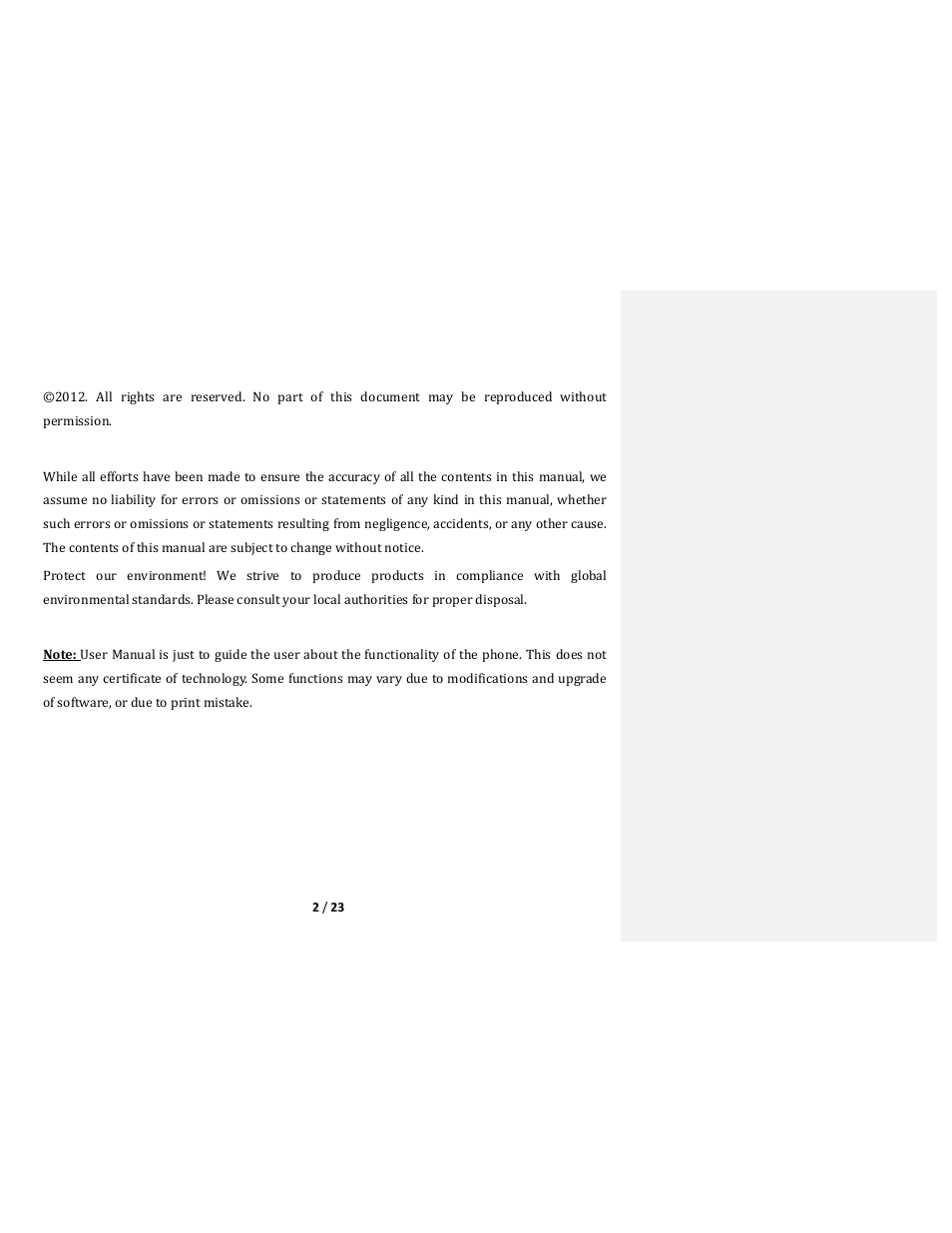 Lava Mobiles ARC12 User Manual | Page 2 / 23