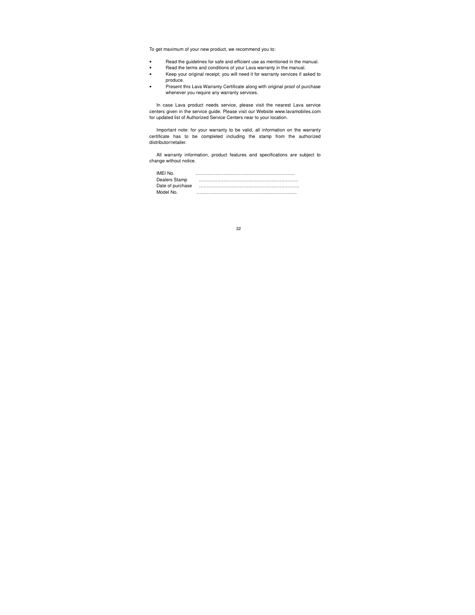 Lava Mobiles Iris 502 User Manual | Page 36 / 36