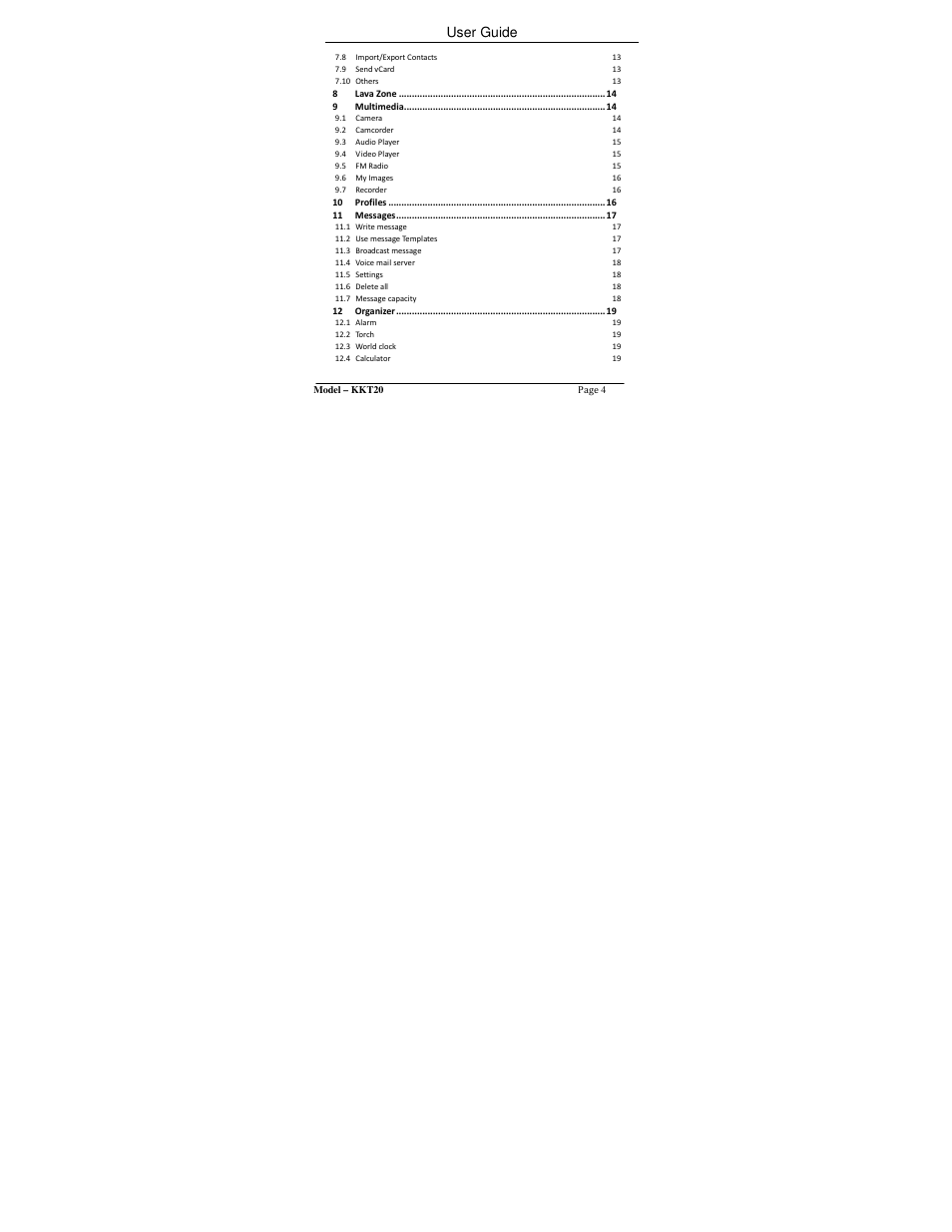 Lava Mobiles KKT 20 User Manual | Page 4 / 32