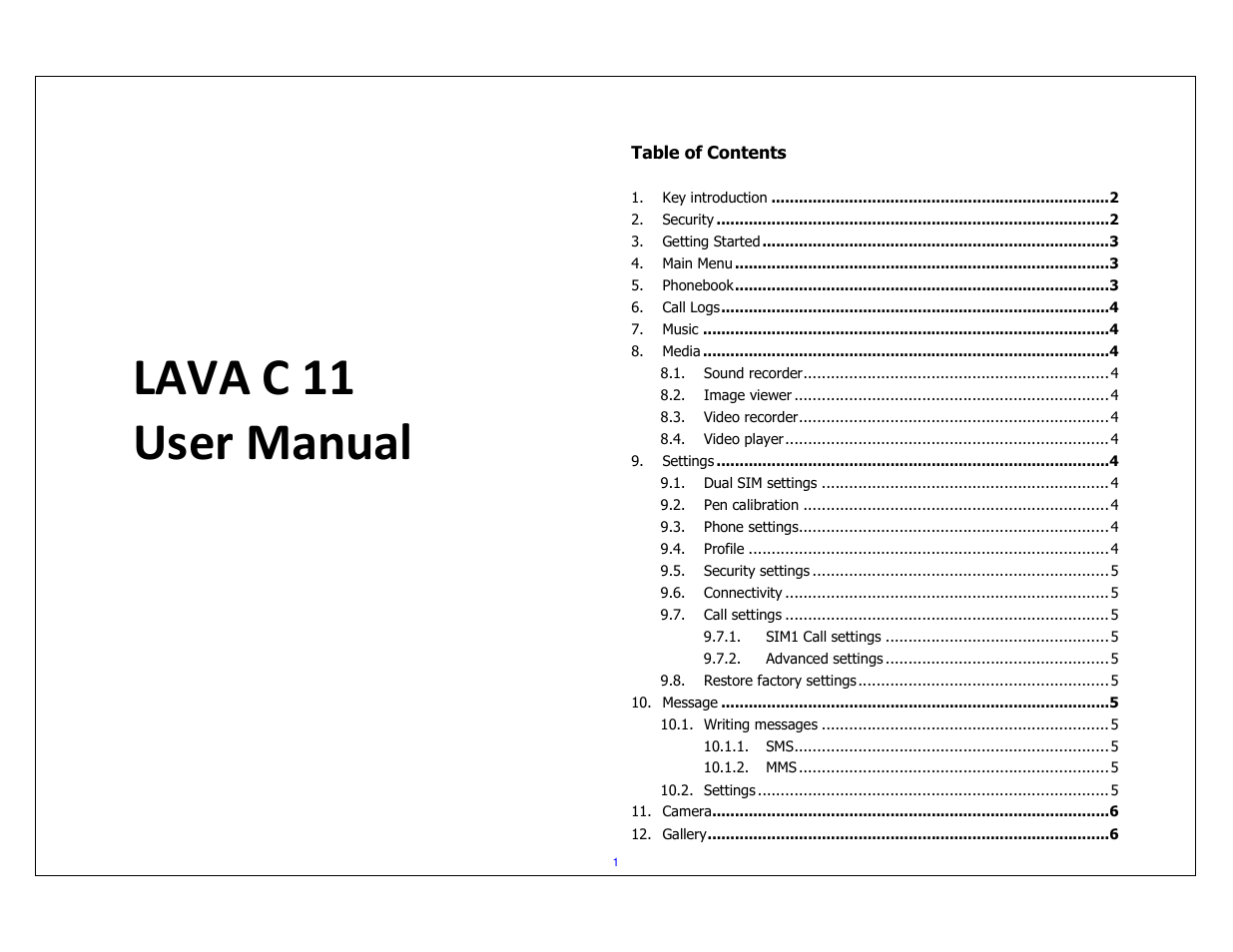 Lava Mobiles Iris 349 User Manual | 8 pages