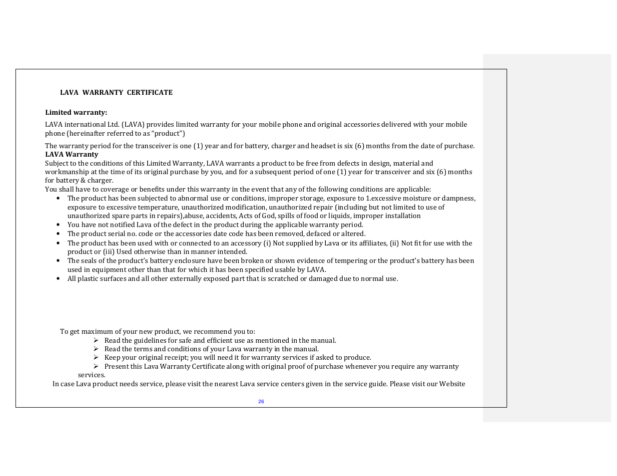 Lava Mobiles KKT 21 User Manual | Page 26 / 27