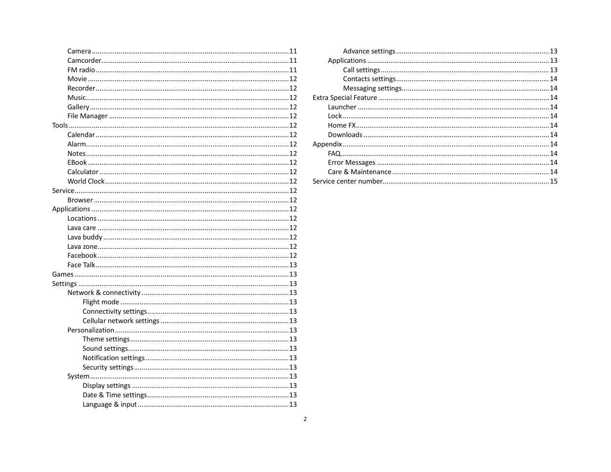 Lava Mobiles Discover 128 User Manual | Page 2 / 15