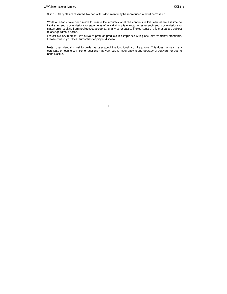 Lava Mobiles KKT 31C User Manual | Page 2 / 26