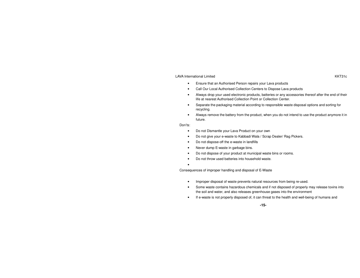 Lava Mobiles KKT 31C User Manual | Page 21 / 26