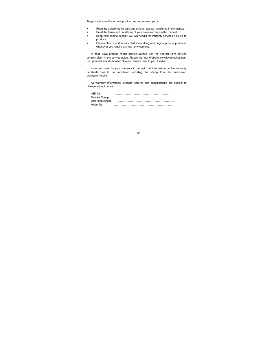 Lava Mobiles Iris 405 User Manual | Page 36 / 36