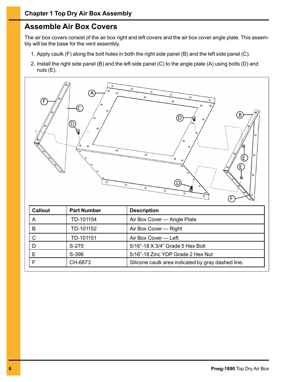 Assemble air box covers | Grain Systems PNEG-1890 User Manual | Page 6 / 16