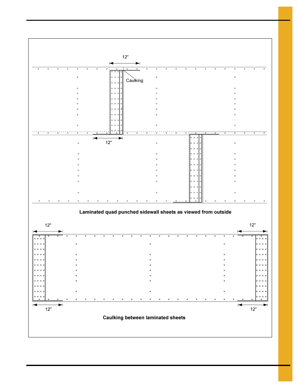Caulking detail for laminated quad pattern sheets, For de | Grain Systems Bin Accessories PNEG-1859 User Manual | Page 27 / 90