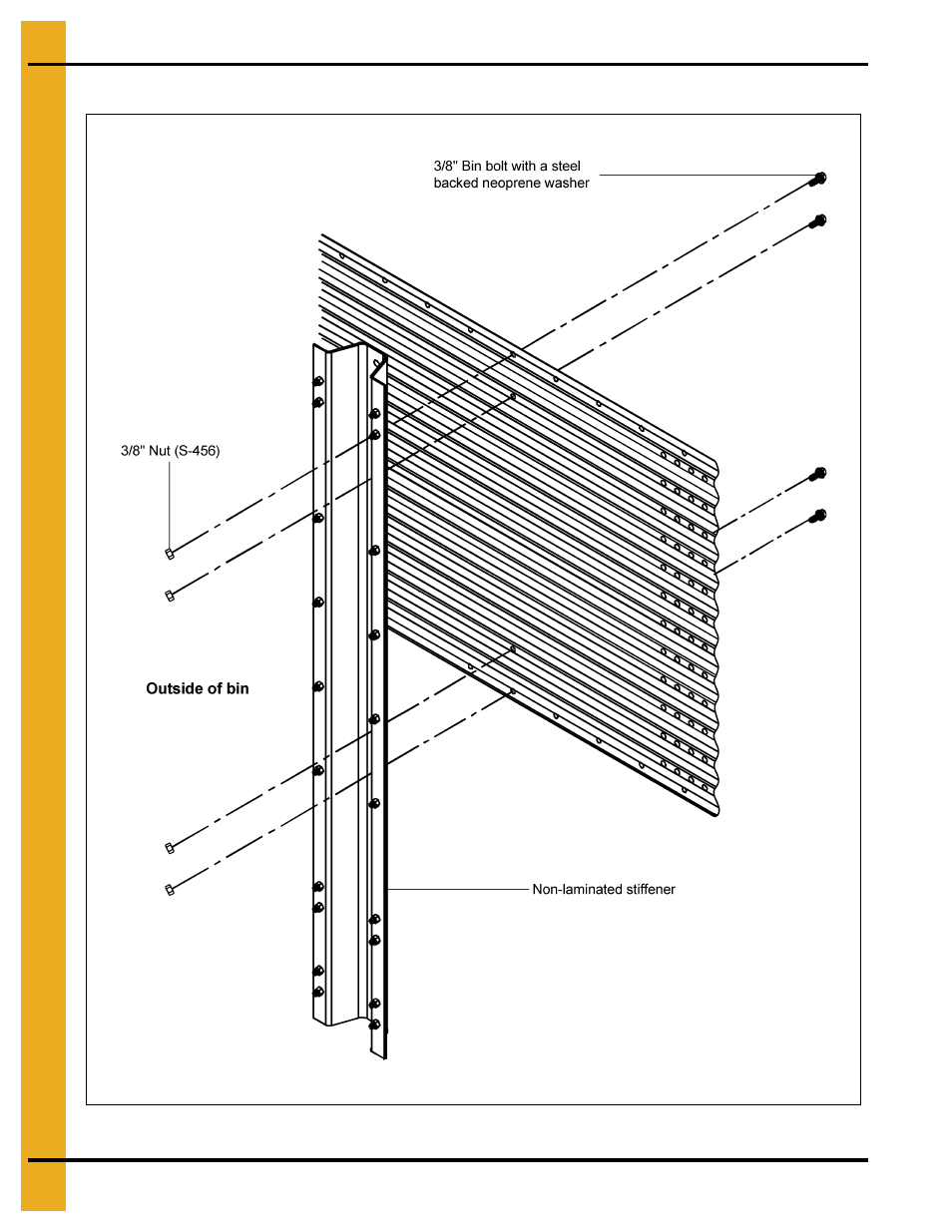 Non-laminated stiffener to sidewall detail | Grain Systems Bin Accessories PNEG-1859 User Manual | Page 42 / 90