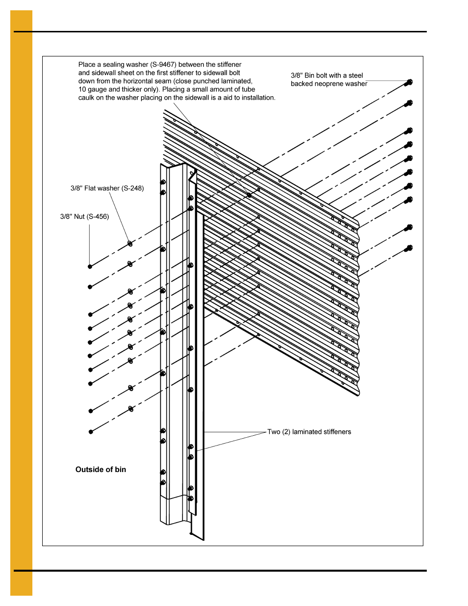 Laminated stiffener to sidewall detail (continued) | Grain Systems Bin Accessories PNEG-1859 User Manual | Page 44 / 90