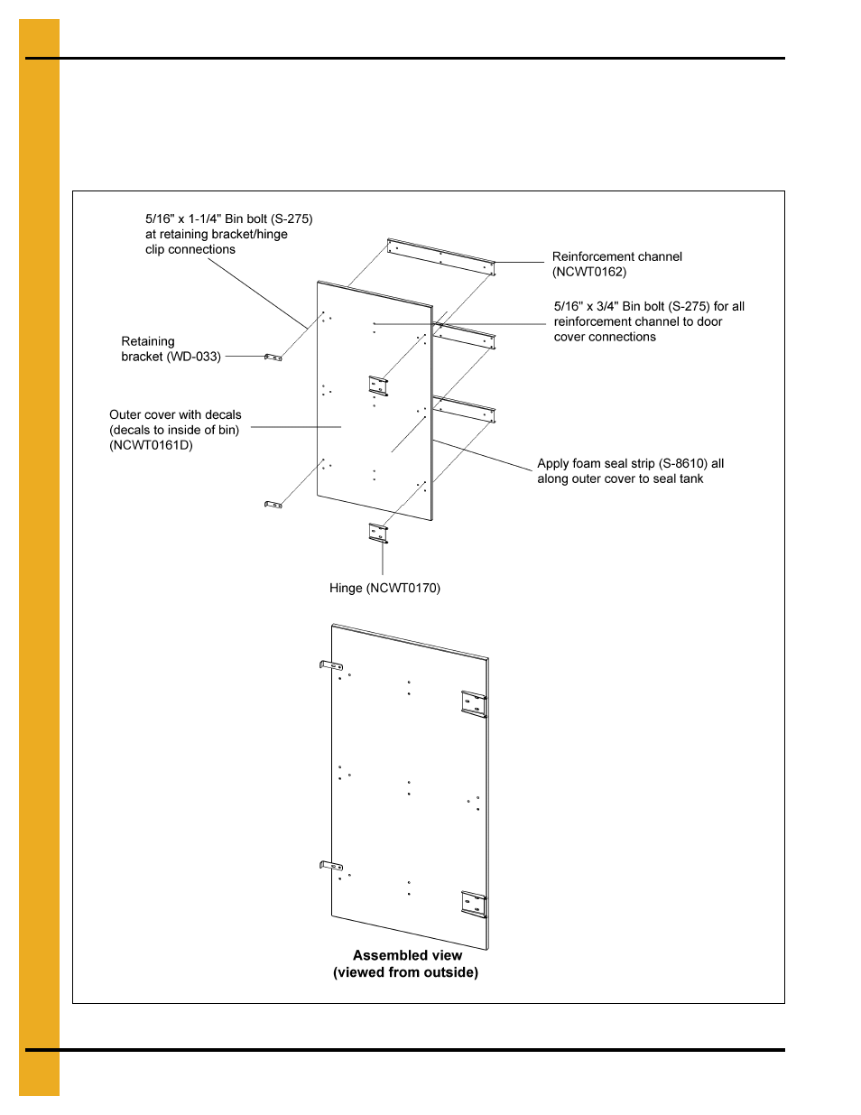 Outer door assembly | Grain Systems Bin Accessories PNEG-1859 User Manual | Page 84 / 90