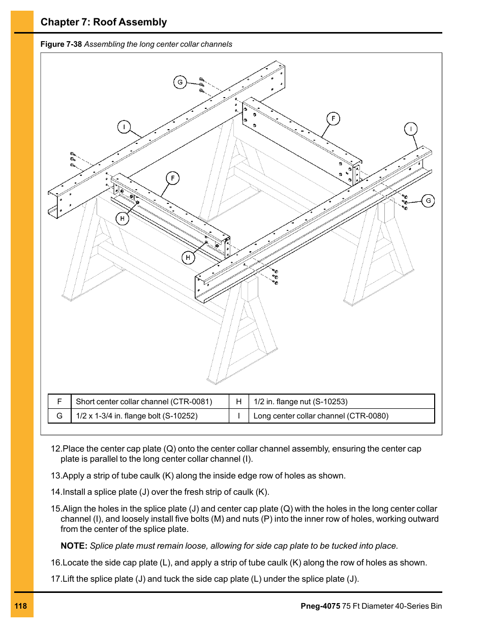 Chapter 7: roof assembly | Grain Systems Tanks PNEG-4075 User Manual | Page 118 / 168