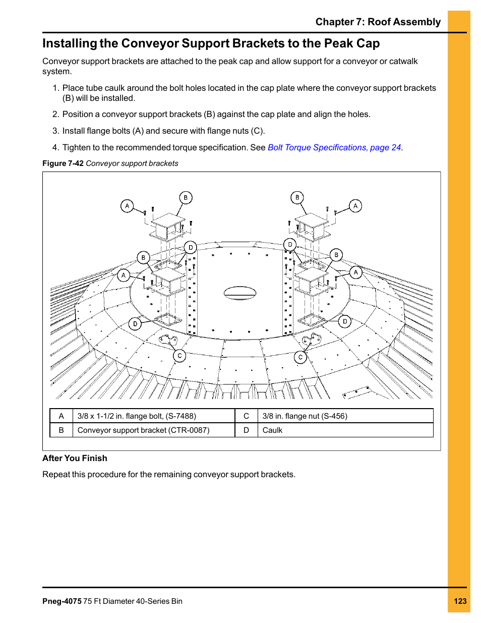 Chapter 7: roof assembly | Grain Systems Tanks PNEG-4075 User Manual | Page 123 / 168