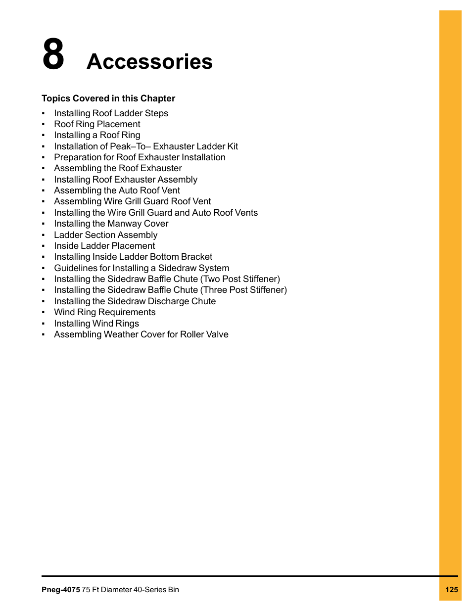 Chapter 8 accessories, Chapter 8, Accessories | Grain Systems Tanks PNEG-4075 User Manual | Page 125 / 168