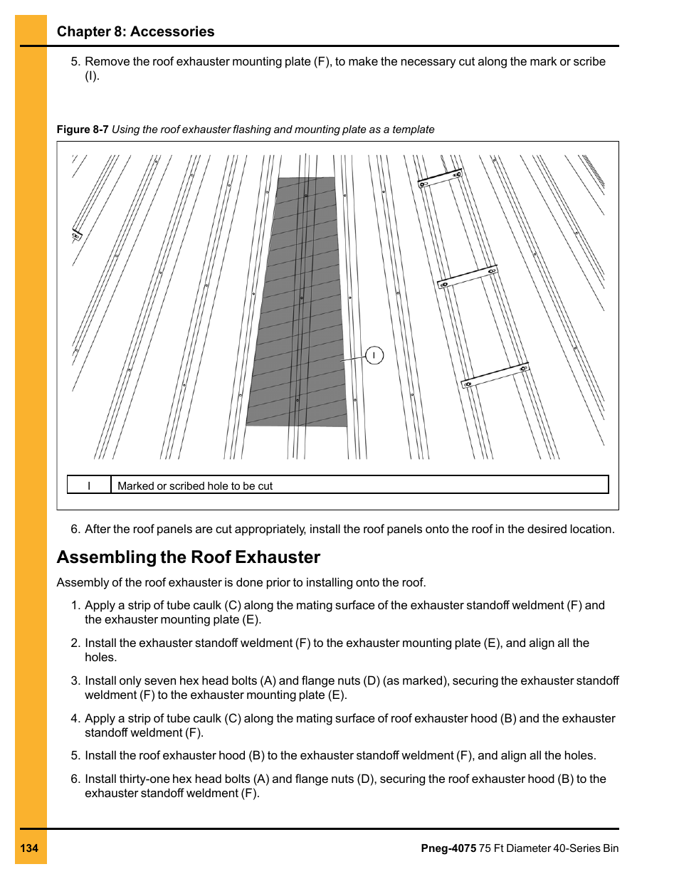 Assembling the roof exhauster | Grain Systems Tanks PNEG-4075 User Manual | Page 134 / 168