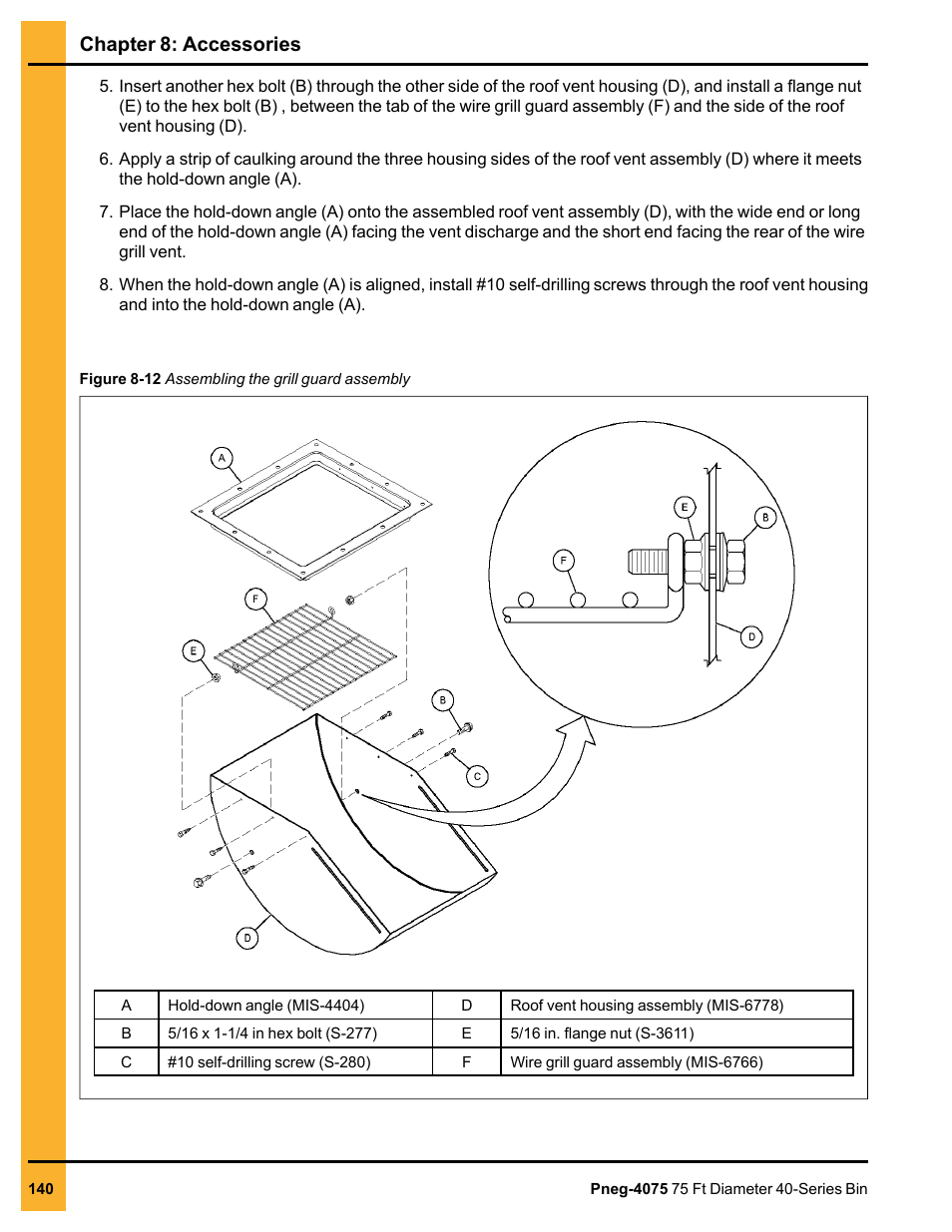 Chapter 8: accessories | Grain Systems Tanks PNEG-4075 User Manual | Page 140 / 168