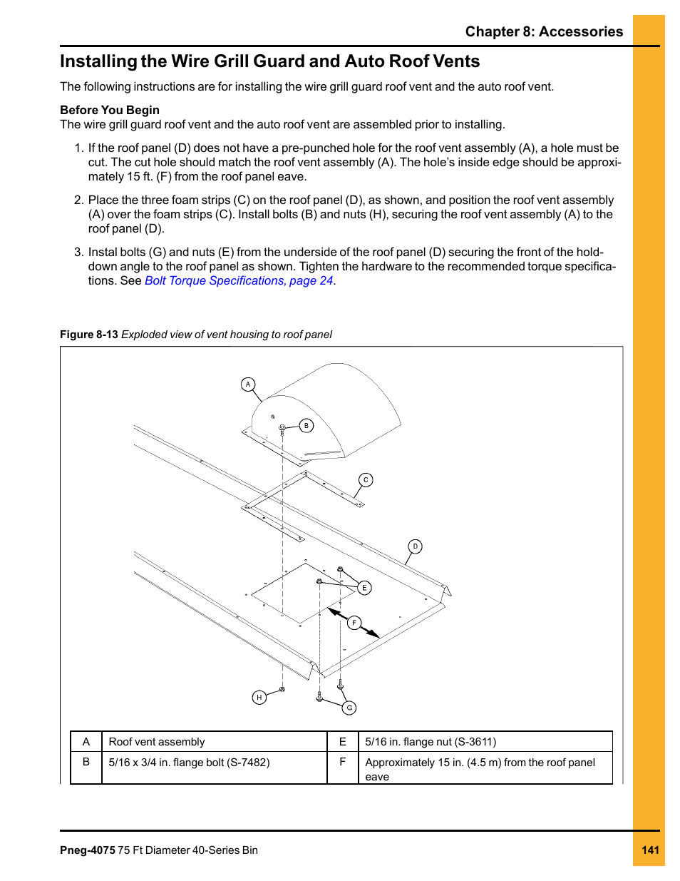 Chapter 8: accessories | Grain Systems Tanks PNEG-4075 User Manual | Page 141 / 168