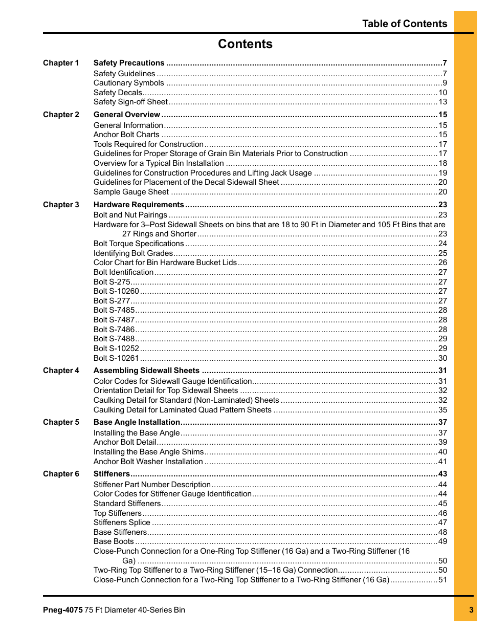 Grain Systems Tanks PNEG-4075 User Manual | Page 3 / 168