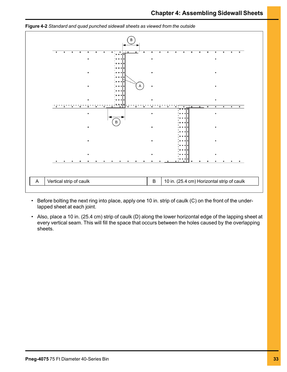 Chapter 4: assembling sidewall sheets | Grain Systems Tanks PNEG-4075 User Manual | Page 33 / 168