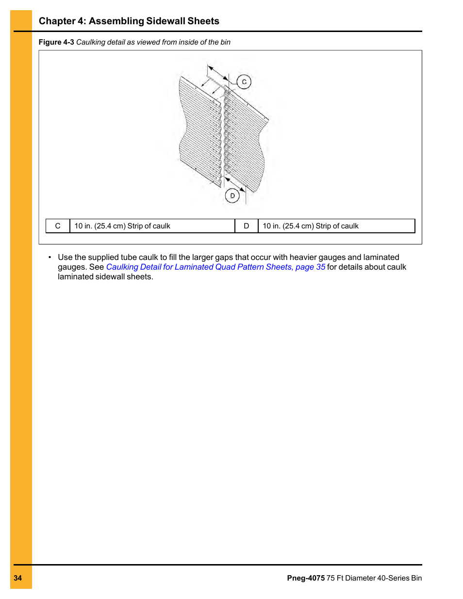 Chapter 4: assembling sidewall sheets | Grain Systems Tanks PNEG-4075 User Manual | Page 34 / 168