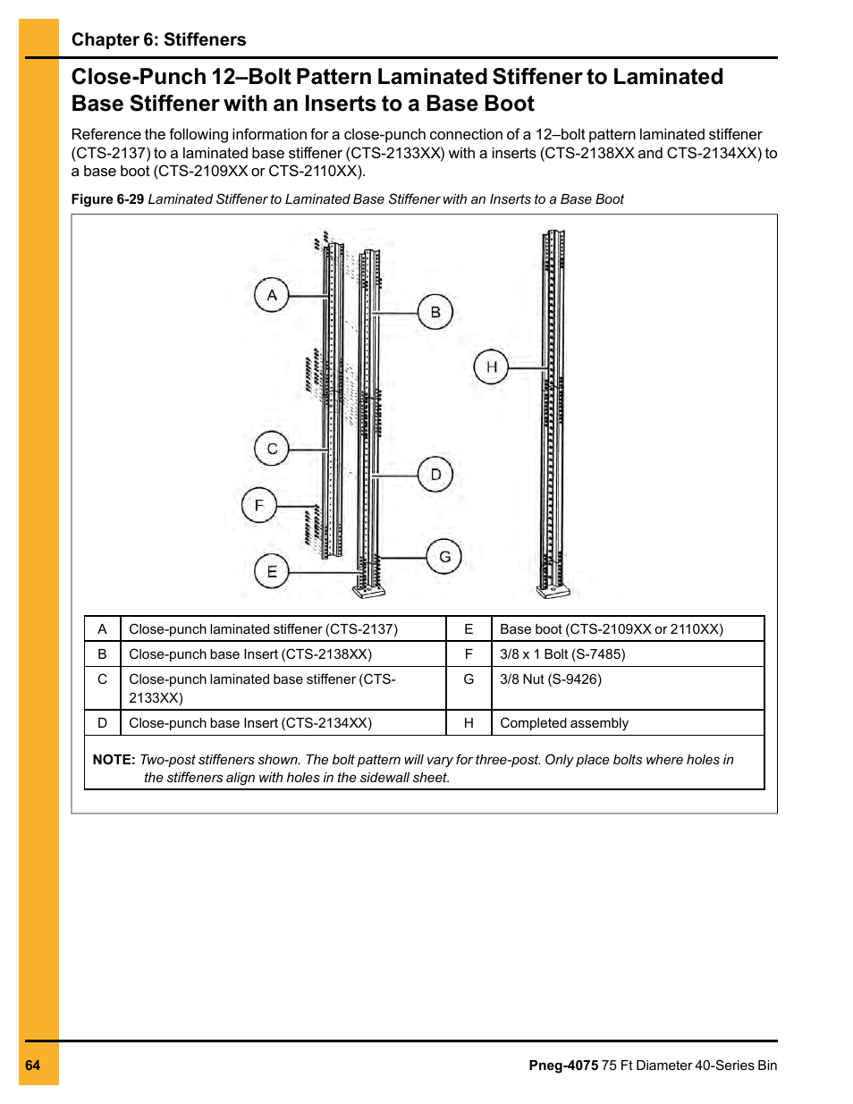 Base boot, To a base boot, Chapter 6: stiffeners | Grain Systems Tanks PNEG-4075 User Manual | Page 64 / 168